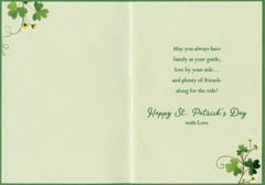 White Trimmed Yellow Flowers St. Patrick’s Day Card for Granddaughter