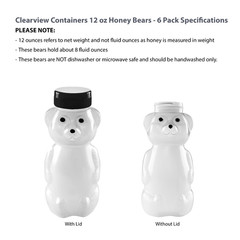 CV: 12 Ounce Cloudy Bear w/ Black Flip Top Lids – BPA Free, Hand Wash Only – 6pk