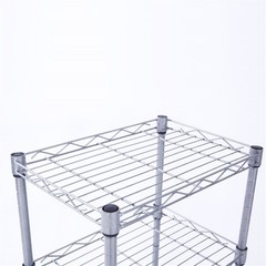 Rectangle Carbon Steel Metal Assembly 4-Shelf Kitchen Storage Rack Silver Grey