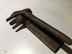 1920’S Vintage Wooden MOUNTED CAST IRON Nutcracker 10.5″ 2.3 pounds