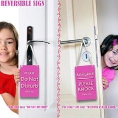 Do Not Disturb and Available Please Knock Door Sign – Wooden Reversible Double