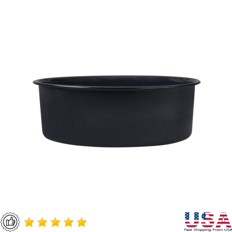 10in Round Enamel Non-Stick Cake Pan Scratch Resistant Easy Clean Oven Safe Gray