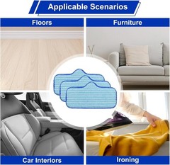 Machine Washable Microfiber Replacement Pads for Dupray Steam Cleaners – 3 Pack