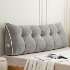 Chenille Headboard Wedge Pillow Large Dorm Bed Bolster Cushion Backrest Support