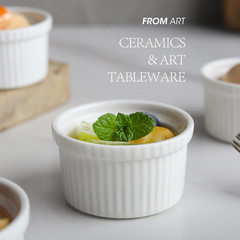 Ramekins 8 Oz Oven Safe – Baking Bowls Set of 6, Ceramic Creme Brulee Ramekins,