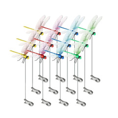 12Pcs Indoor & Outdoor Fake Dragonfly Rod Clip, Dragonfly Clip Bug Repellent, 3D
