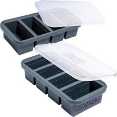 1 Cup Silicone Freezer Molds with Lids – Soup Cubes with Steel Reinforced Rim –