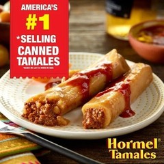 (4 pack) HORMEL Beef Tamales in Chili Sauce, Shelf-Stable, 15 oz Steel Can