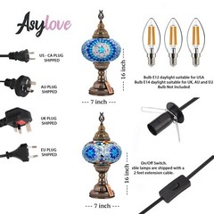 Turkish Lamp, Mosaic Morocan Desk Lamp, Asylove Turkish Authentic Lighting