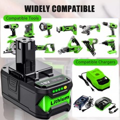 2PACK For RYOBI 18V 8.0Ah P108 High Capacity Battery 18Volt Lithium-Ion One Plus