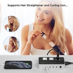 220V to 110V Step Down Voltage Converter 2-Outlet 4 USB Travel Adapter Converter