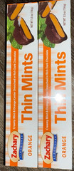 Zachary Orange Thin Mints Dark Chocolate 2-Boxes 5.5 Oz. Each ~ Exp. 02/14/2027