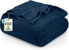 Utopia Bedding Ivory 100% Cotton Blanket [Queen Size – 90×90 Inch] 350GSM…