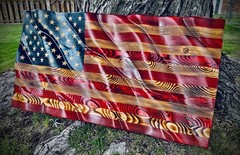 Rustic | American Handmade | Waving Wood American Flag Patriotic Wall Decor Gift