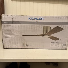 KICHLER 48 in. Indoor Brushed Nickel Low Profile Ceiling Fan w/Integrated LED