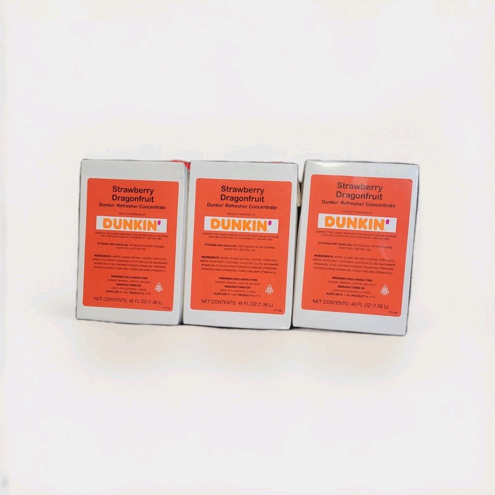 3 Dunkin Strawberry Dragonfruit Refresher Concentrate (BEST SELLER)