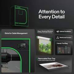 VIVOSUN Hydroponic Grow Tent w/ Window & Floor Tray for Indoor Plants Growing