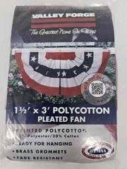 Valley forge Flag Pleated 18” X 36” Polycotton 100% USA Made