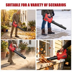 Cordless Leaf Blower 650CFM/150MPH & 6 Speed Levels Electric w/2 Batteries 4.0Ah