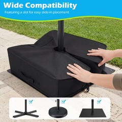 Umbrella Base Weight, 90 LBS Sand-fillable Bag with Weatherproof Fabric, Patio