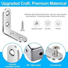 Stainless Steel L-Shaped Bracket Corner Brace 1.5in 90 Degree Angle Corner Lot