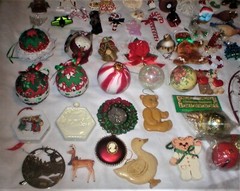 CHRISTMAS ORNAMENTS HUGE LOT SOLD AS IS AS SHOWN