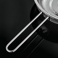 Stainless Steel Basin Colander Handle Strainer Resting Feet 7.68 In PC