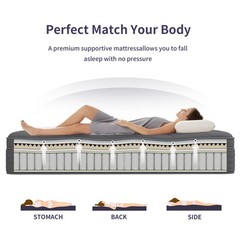 12″ 14″ Mattress Gel Memory Foam Hybrid Spring Twin Full Queen King Bed in a Box