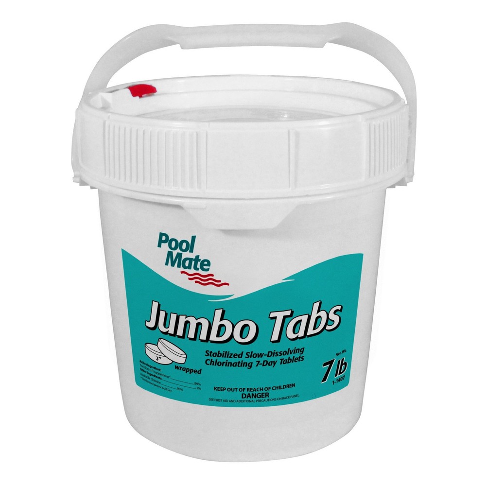 Pool Mate 3″ Chlorine Tabs Swimming Pool Sanitizing Chemical – 7 Lbs.