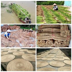 Rug Round Jute Reversible 100% Natural Braided Home Decor Rustic Look Rug
