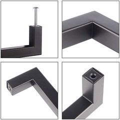 Matte Black Square Modern Cabinet Handles Pulls Kitchen Drawer Stainless Steel