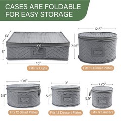 China Storage Containers Quilted 5 Piece Set Chinaware Dinnerware Storage Case