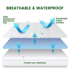 Bamboo Mattress Protector Hypoallergenic & Breathable Waterproof Mattress Cover