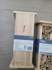 LOT OF 2 Style Selections Post Mount Bee House Wood Bamboo Heart Hotel