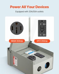 Temporary Power Outlet Panel RV Electrical Panel 20 50 Amp RV Outlet Box
