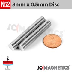 8mm x 0.5mm N52 Strong Round Disc Rare Earth Neodymium Thin Magnets 8×0.5mm