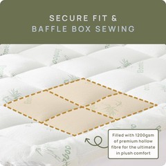 Cooling Bamboo Mattress Topper for Back Pain Relief,8-20″Deep Pocket for Bedroom