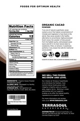 Terrasoul Superfoods Raw Organic Cacao Powder, 16 Oz, Rich Chocolate Goodne