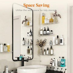 Lifewit Floating Shelves for 15x4x1.8 inches (38.1×10.16×4.57 cm), Clear
