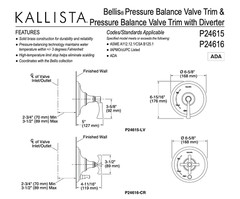 Kallista P24116-LV-AD Pressure Balance Trim with Diverter Vir Stil NICKEL SILVER