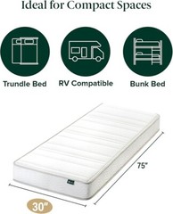 ZINUS 6 Inch Foam and Spring Mattress, Narrow Twin, CertiPUR-US Certified New