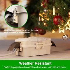 Outdoor Extension Cord safety Cover Waterproof Electrical Connection Box-US ship