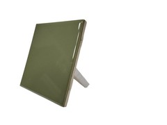 Avocado Green Ceramic Tile Shower Backsplash 4.25 in Subway Mid Century Modern