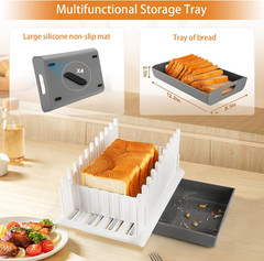 Bread Slicer Guide for Homemade Bread with 304 Stainless Steel Sheet and Storage
