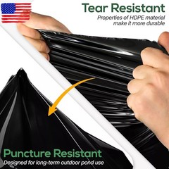 Pond Liner 10 x 13 Ft HDPE Pond Liners 20 Mil UV Resistant Preformed Pond Liners