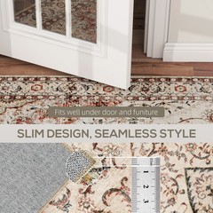 4×6 ft Classic Floral Machine Washable Area Rug, Non-Slip Brown Indoor Rug