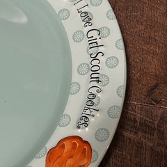 Girl Scouts I Love Girl Scout Cookies 2007 Ceramic Plate Teal Blue 10.5 Inch