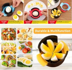 3-in-1 Egg Slicer Cutter & Strawberry Divider – Boiled Egg Slicing Tool