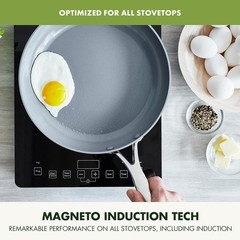 GreenPan Valencia Pro Hard Anodized Fry Pan Skillet Set 3 Piece Ceramic Nonstic