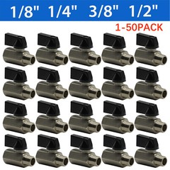 1-50PCS Air Compressor Mini Brass Ball Valve 1/8″ 1/4″ 3/8″ 1/2″NPT Male/Female